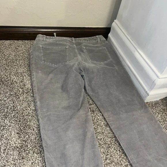 J Jill Womens Corduroy Jeans Gray slim leg stretch size 14 - Picture 8 of 10